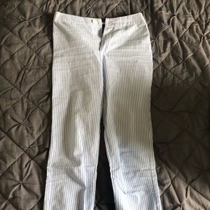 Blue and White Striped Pants